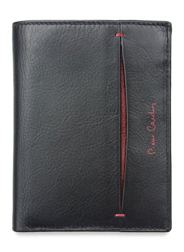 Pánska peňaženka Pierre Cardin Kožená klasická čierna TILAK07 330 RFID Čierna + červená
