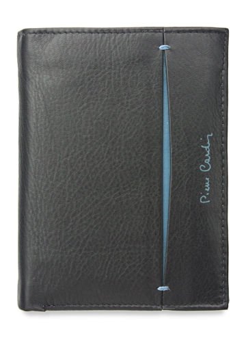 Pánska peňaženka Pierre Cardin Kožená klasická čierna TILAK07 330 RFID Čierna + modrá