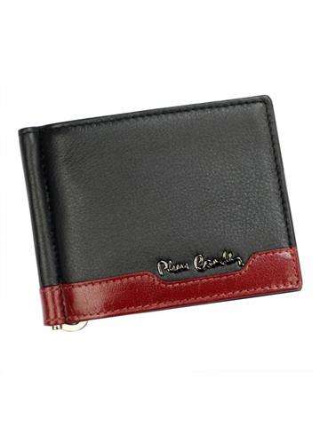 Pánska peňaženka Pierre Cardin TILAK37 9 z prírodnej kože čiernej farby s červenými detailmi