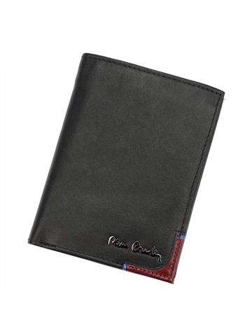 Pánska peňaženka Pierre Cardin TILAK75 326 z pravej kože čierna s červenými detailmi