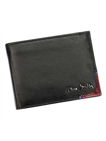 Pánska peňaženka Pierre Cardin TILAK75 88061 prírodná koža čierna s červenými detailmi RFID SECURE
