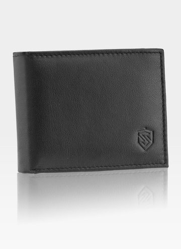 Pánska peňaženka STEVENS Kožená SLIM malá praktická čierna SECURED RFID