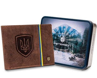 Pánska peňaženka z nubuku s emblémom Ukrajiny - Peterson