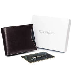 Pánska peňaženka z prírodnej kože, puzdro s okienKIem na fotografiu - Rovicky