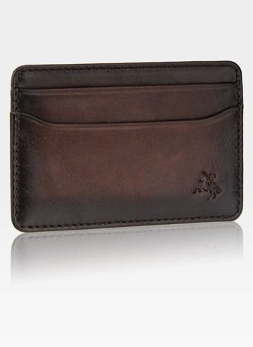 Pánske Kožené Cardholder Puzdro Visconti Slim V Tmavohnedej Farbe