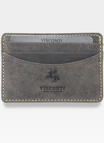 Pánske Kožené Etui-Portfólio Visconti Slim na Karty v Tmavohnedej Farbe