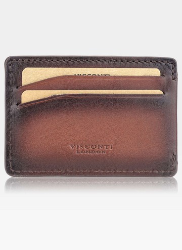 Pánske kožené puzdro na karty Visconti Cardholder Slim Light Burgundy