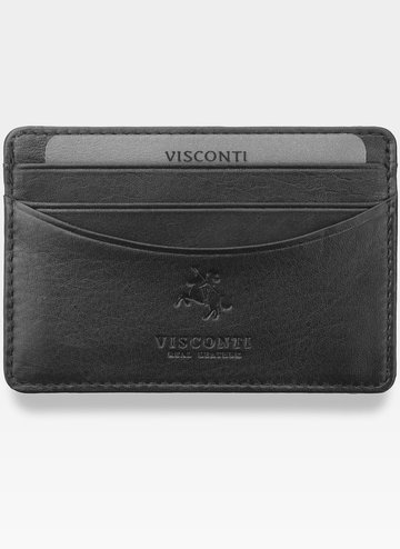 Pánske kožené puzdro na karty Visconti na karty Slim Black