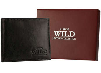 Pevná pánska kožená peňaženka s ochranou RFID a puzdrom na karty - Always Wild