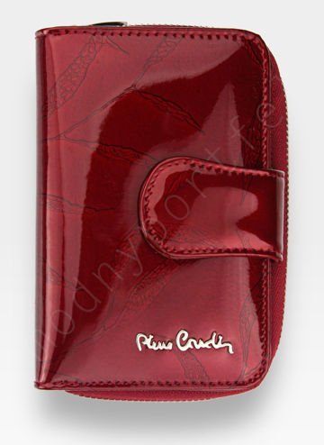 Pierre Cardin 02 LEAF 115 Dámska peňaženka z prírodnej kože Red Leaves Small Vertical Orientácia
