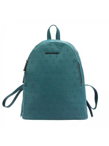 Pierre Cardin MS143 85536 Dámsky batoh z ekokože tyrkysovej farby so strieborným kovaním