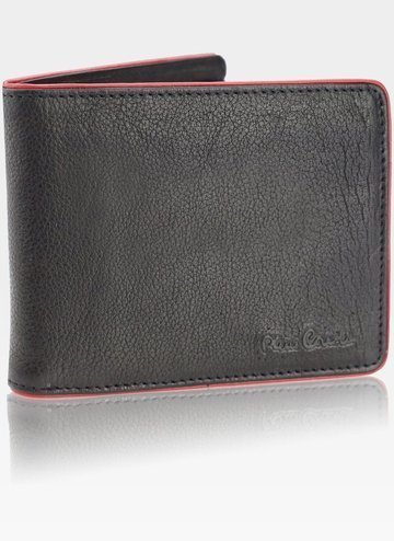Pierre Cardin Pánska kožená horizontálna peňaženka 88061 čierna+červená