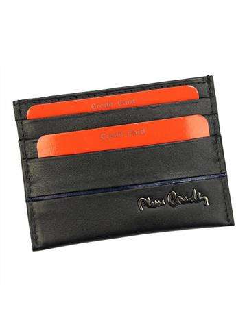 Pierre Cardin SAHARA TILAK15 475 pánska peňaženka z pravej kože čierno-modrá bez zapínania s logom