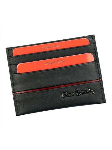 Pierre Cardin SAHARA TILAK15 475 pánska peňaženka z prírodnej kože čierna s červenými detailmi