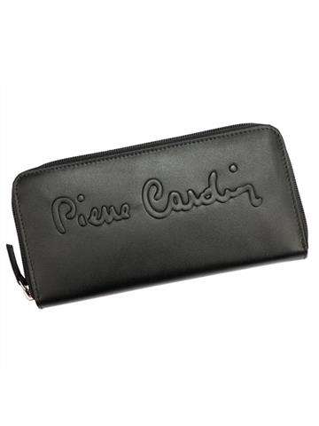 Pierre Cardin TILAK91 8822 dámska peňaženka z pravej kože čierna s horizontálnou orientáciou a zipsom