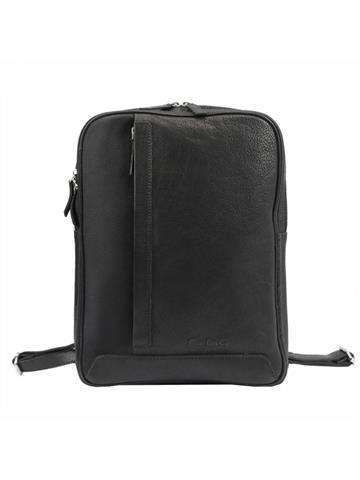 Pierre Cardin YS12 28011 Veľký kožený batoh v čiernej farbe s nastaviteľnými ramenami a vreckami