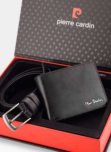 Pierre Cardin x STEVENS Pánska peňaženka opasok darčeková sada koža Z2