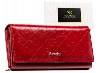 Priestranná dámska peňaženka s logom z prírodnej a ekologickej kože - Rovicky