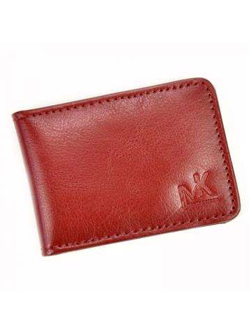 Puzdro na karty z prírodnej kože Money Kepper R7004 v červenej farbe