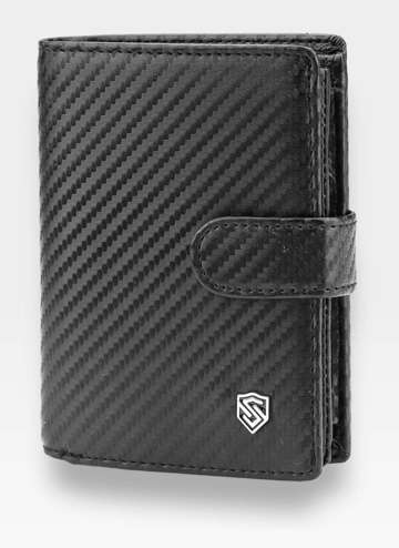 STEVENS CARBON Pánska kožená peňaženka čierna SECURED RFID