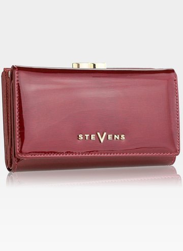 STEVENS Dámska kožená peňaženka pre BIgiEL SMALL Red Sparkle