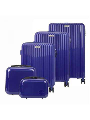 Sada cestovných kufrov Jony Z05 x5 Z Modrý odolný materiál ABS s bezpečnostným zámkom a otočnými kolieskami