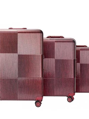 Sada kufrov Pierre Cardin DB1708 DIBAI02 PREMIUM x3 Z červená so štyrmi otočnými kolieskami a bezpečnostným zámkom