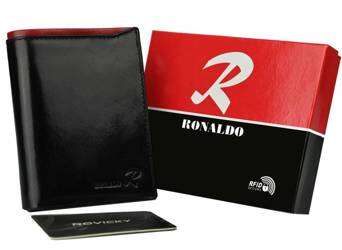Skladacia vertikálna pánska peňaženka z lesklej pravej kože - Ronaldo