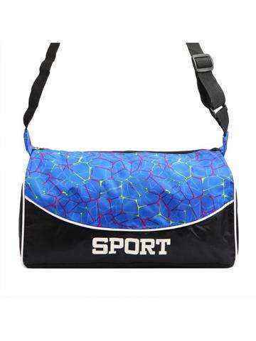 Športová taška Sport 4305 Black with Blue Details, Medium, polstrovaná, cez rameno, nastaviteľný popruh