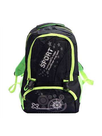 Športový batoh Sport 4283 Veľký batoh formátu A4 z čierneho polyesteru s nastaviteľnými ramenami a vreckami