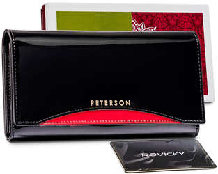 Veľká dámska kožená peňaženka s kabelkou pre bigiel RFID - Peterson