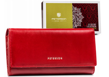 Veľká dámska kožená peňaženka so zapínaním - Peterson