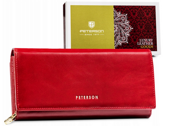 Veľká dámska kožená peňaženka so zapínaním - Peterson