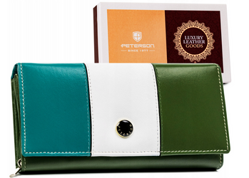 Veľká dámska kožená peňaženka so zapínaním na patentku - Peterson