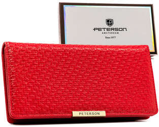 Veľká dámska peňaženka z ekologickej kože s reliéfnym vzorom - Peterson