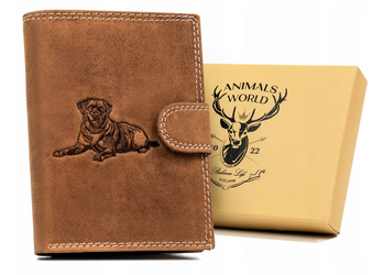 Veľká kožená pánska peňaženka vertikálnej orientácie so zapínaním na patentku - Always Wild