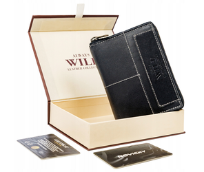 Veľká kožená peňaženka vo vertikálnej orientácii s RFID - Always Wild