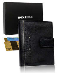 Veľká pánska kožená peňaženka, vertikálna so zapínaním a ochranou RFID - Ronaldo