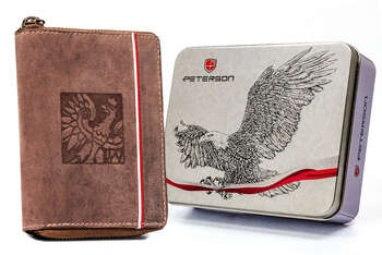 Veľká pánska peňaženka z prírodnej nubukovej kože - Peterson