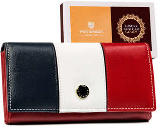 Viacfarebná kožená dámska peňaženka s príveskom - Peterson