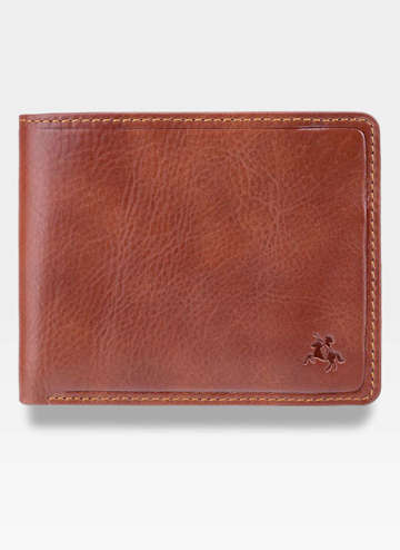 Viscont Secure Pánska stredná kožená peňaženka čierna RFID TSC46 svetlohnedá