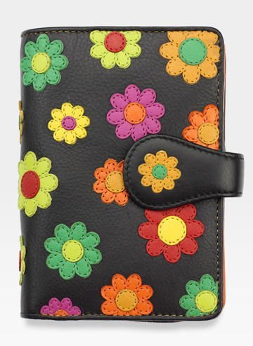 Visconti Dámska kožená peňaženka Daisy Flower DS82 Black