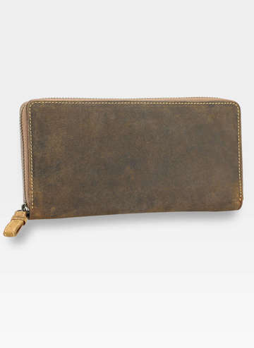 Visconti Dámska kožená peňaženka s veľkým zámkom Prírodná koža 733 Oil Tan