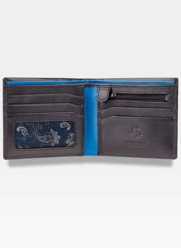 Visconti Malá pánska kožená peňaženka PM101 Blue+Mustard