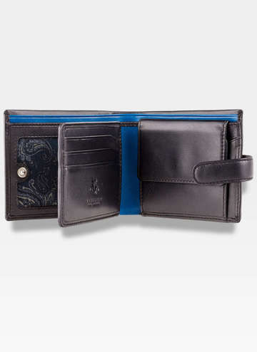Visconti Malá pánska kožená peňaženka PM102 Black+Blue