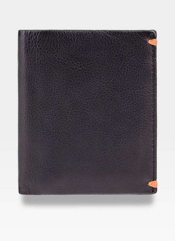 Visconti Stredná pánska kožená peňaženka Alpine AP60 Black + Orange