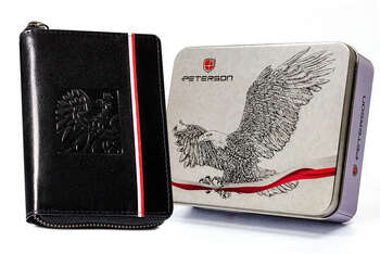 Vlastenecká kožená peňaženka na zips - Peterson