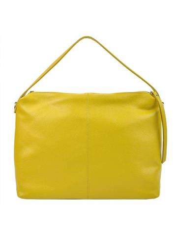 Žltá kožená kabelka Luka 19-33 Shopperbag s odnímateľným popruhom
