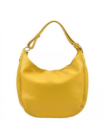 Žltá kožená kabelka PATRIZIA 419-035 Shopperbag z prírodnej kože