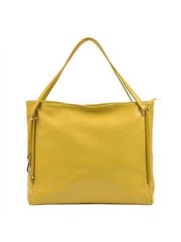 Žltá kožená nákupná taška Luka 19-32 Z Prírodná kožená taška cez rameno